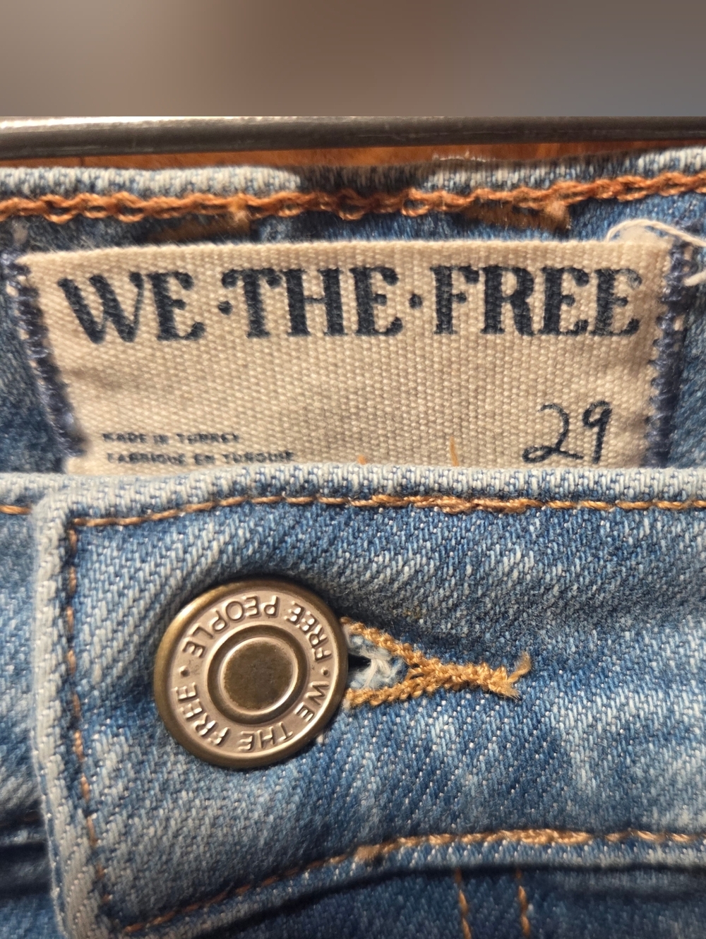 We The Free Free People Aiden Slim Bootcut Blue Jeans Medium Wash Size 29 - Picture 5 of 7